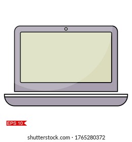 
illustration of a laptop in a flat style.