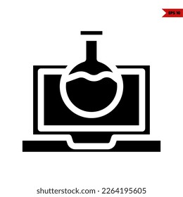 illustration of laptop glyph icon 