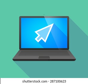 Illustration of a laptop icon with a cursor