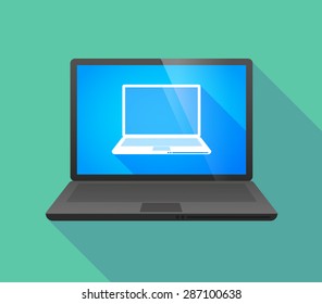 Illustration of a laptop icon with a laptop inside