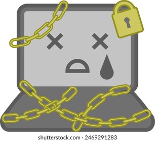 Illustration of a laptop infected with a computer virus