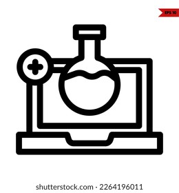 illustration of laptop line icon 