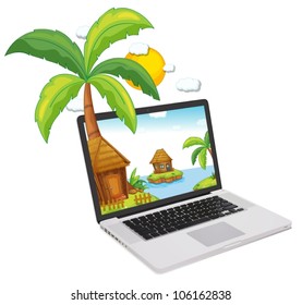 illustration of a laptop on a white background