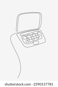 Illustration of a laptop in one line artistic style