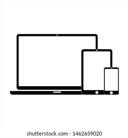 Illustration of laptop and phone Icon - Vector