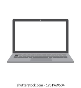 Illustration of a laptop (silver body, white screen, Synthesis, mockup)