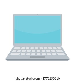 It is an illustration of a laptop that faces the front.
