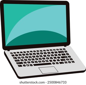 Ilustración del diseño del Vector del ordenador portátil en un fondo blanco