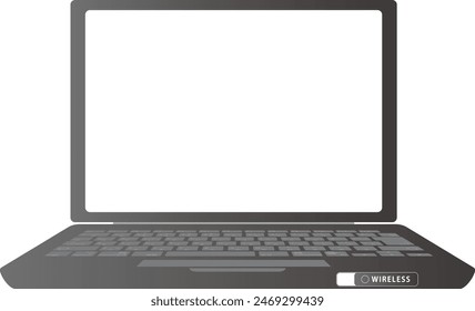 Illustration of a laptop with a wireless LAN connection button