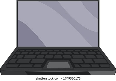 Illustration of a laptop for work and play isolated