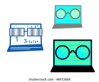 illustration of laptops and spectacles