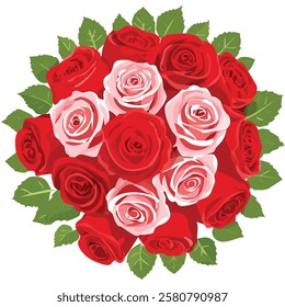 An illustration of a large bouquet of roses