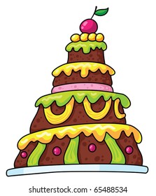 illustration of a large cake