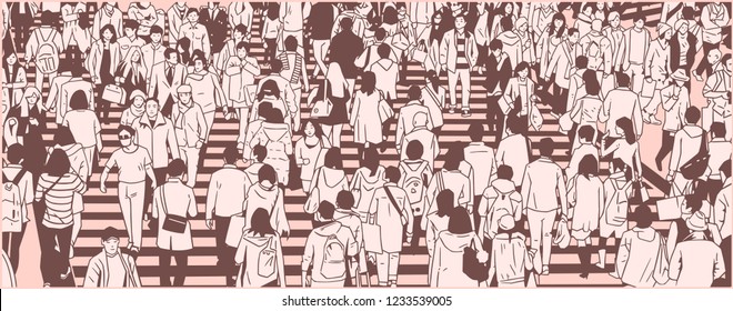 8,542 City street crowd Stock Illustrations, Images & Vectors ...