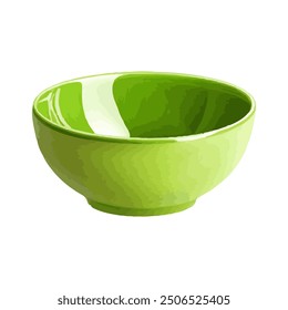 Illustration of a large empty bowl on a white background. Isolated bowl cartoon