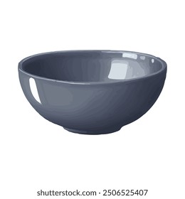 Illustration of a large empty bowl on a white background. Isolated bowl cartoon