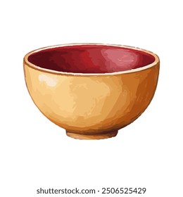 Illustration of a large empty bowl on a white background. Isolated bowl cartoon