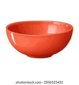 Illustration of a large empty bowl on a white background. Isolated bowl cartoon