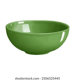 Illustration of a large empty bowl on a white background. Isolated bowl cartoon