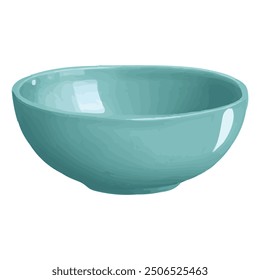 Illustration of a large empty bowl on a white background. Isolated bowl cartoon