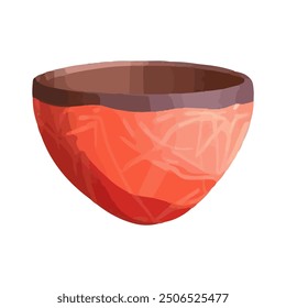 Illustration of a large empty bowl on a white background. Isolated bowl cartoon