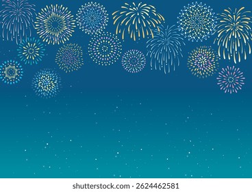 Illustration of a large firework exploding into the night sky 02