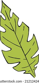 Illustration eines großen grünen Baumblattes