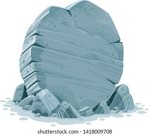 	An illustration of a large grey stone