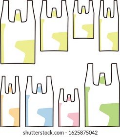 Illustration of large, medium and small shopping bags
