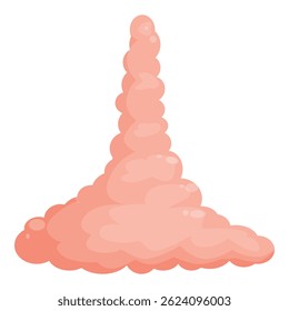 Illustration of a large nose with acne, pimples and blackheads forming a tower
