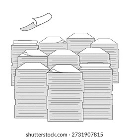 Illustration of a large pile of documents