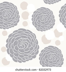 Illustration. Large pink rose bud and Abstraction