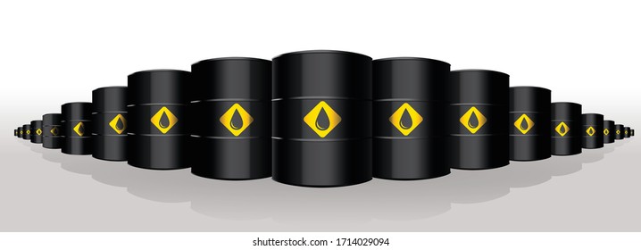  Ilustración de una gran cantidad de barriles de petróleo.