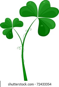 Illustration of Large Shamrocks Against a White Background