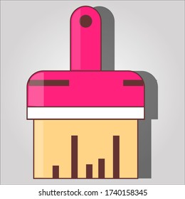 Illustration of large size paint brush. Vector illustration of drawing tools.