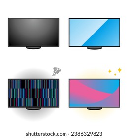 Es una ilustración de un gran televisor de 4 piezas.