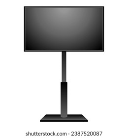 It is an illustration of large TVs, monitors, LCDs, and stands that are off.