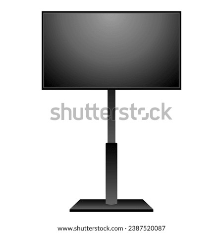 It is an illustration of large TVs, monitors, LCDs, and stands that are off.