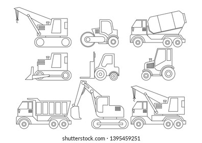 Illustration of large-scale construction equipment industry