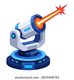 Illustration of laser deflection system for planetary defense missions