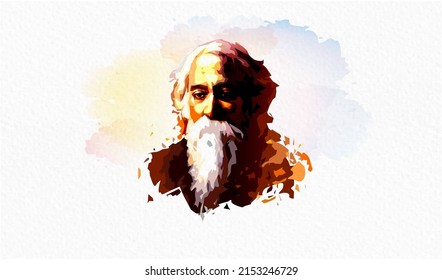 illustration of Late Rabindranath tagore Jayanti holiday celebration.