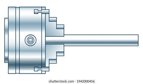 Illustration of the lathe chuck metalwork