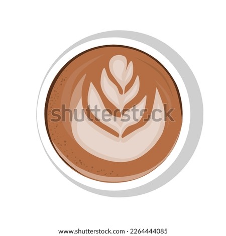 illustration of latte art, editing raw materials with the theme of latte art