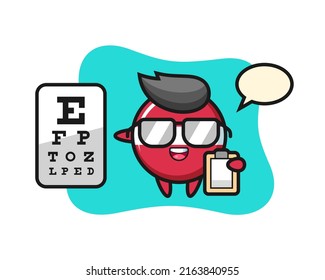 Illustration of latvia flag badge mascot as an ophthalmology , cute style design for t shirt, sticker, logo element