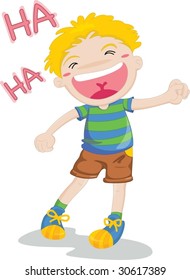 illustration of laughing boy