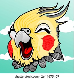 ilustração de uma cacatua rindo