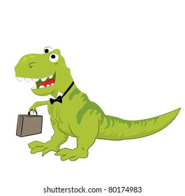 An illustration of a laughing dinosaur