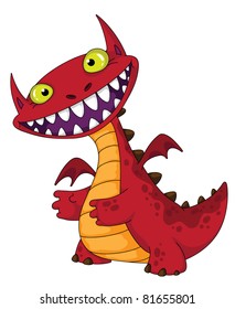illustration of a laughing dragon