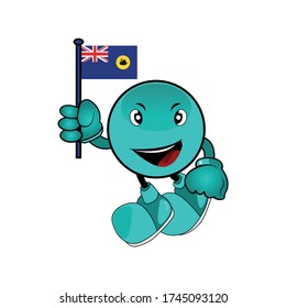 An Illustration Of A Laughing Emoji With A  Flag Western Australia. Design Vector Illustration