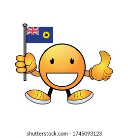 An Illustration Of A Laughing Emoji With A  Flag Western Australia. Design Vector Illustration